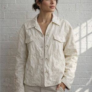 vintage susan bristol quilted jacket nwt cream shabby chic cottagecore XL